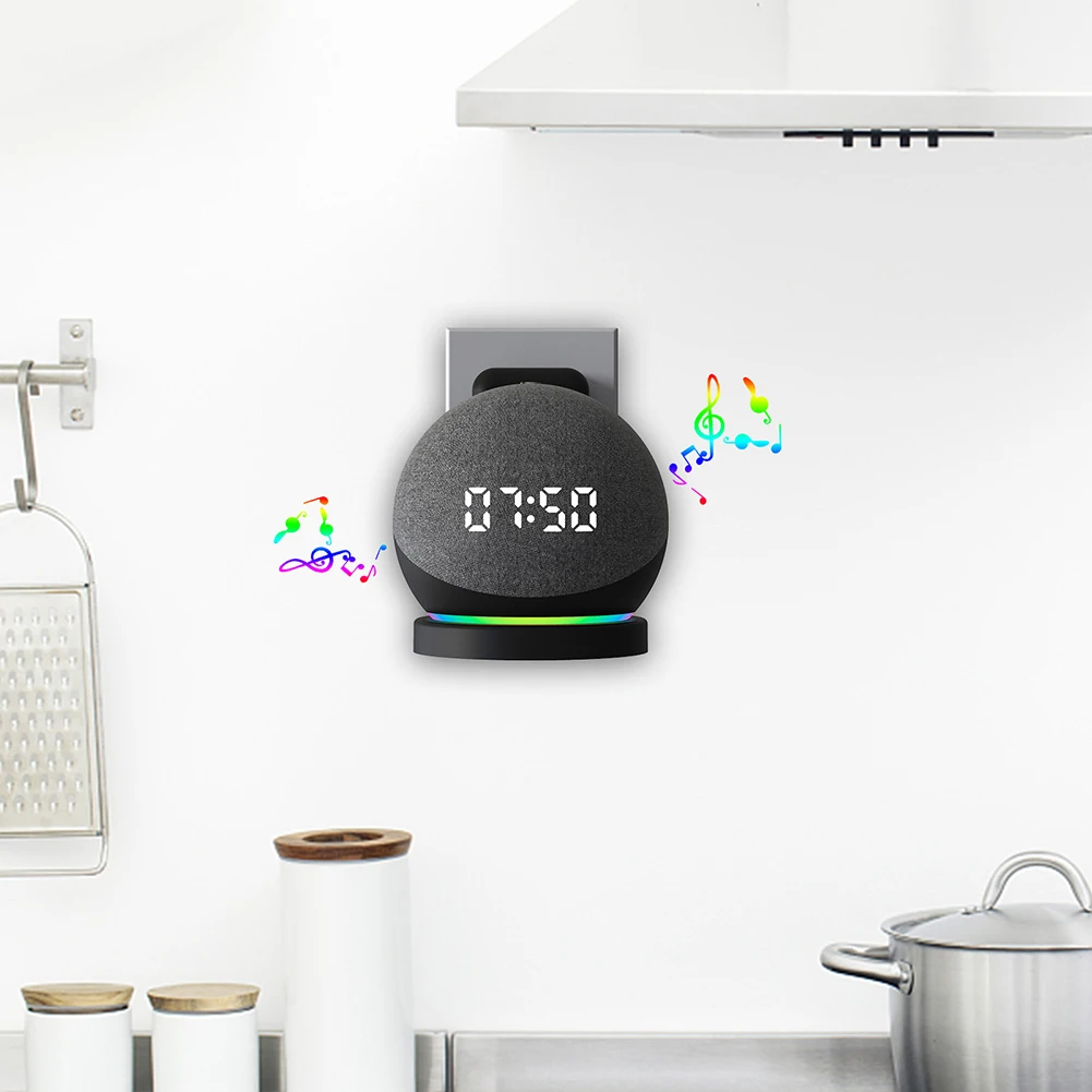 Amazon Speaker Echo Dot 5 - ลําโพงพลาสติก Wall Mount ผู้ถือการจัดการสายเคเบิลสมาร์ทลําโพงผู้ถือขาตั้งประหยัดพื้นที่อุปกรณ์เสริมสําหรับ Amazon Echo