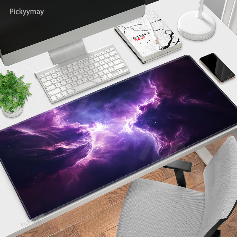 Tradescantia Purple - ดาวสีม่วง Space แผ่นรองเมาส์ขนาดใหญ่ 100x50 ซม.คอมพิวเตอร์ Mousepads