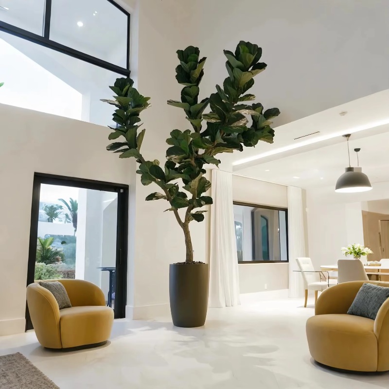 ต้นไม้ประดิษฐ์ ต้นไม้ปลอมในกระ - Ficus Lyrata Tree บทวิจารณ์และราคา