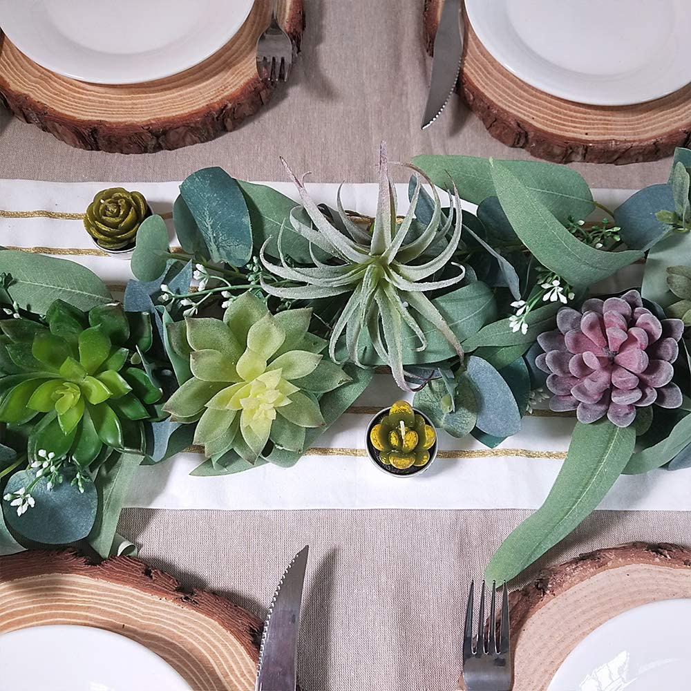 ชุดต้นไม้ประดิษฐ์ 15 ชิ้น รวมพ - Echeveria Succulent บทวิจารณ์และราคา